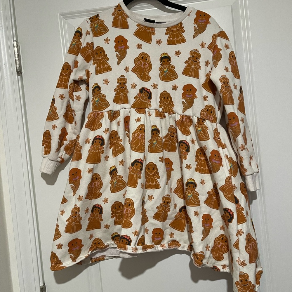 Cakeworthy Disney Princess Long Sleeve Gingerbread Sweatshirt Dress Small